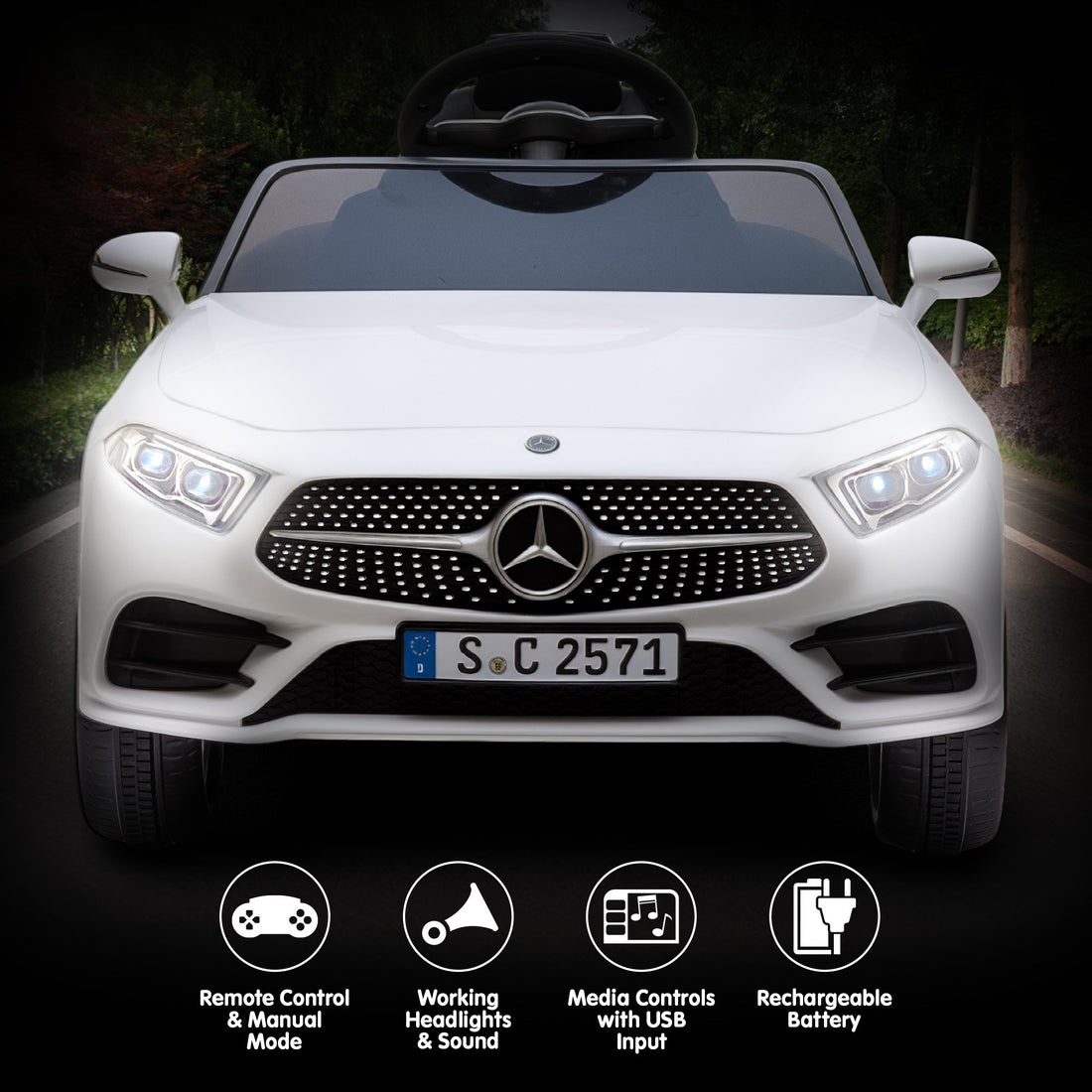 Kahuna Mercedes Benz CLS 350 Kids Electric Ride On Car with Remote Control - White
