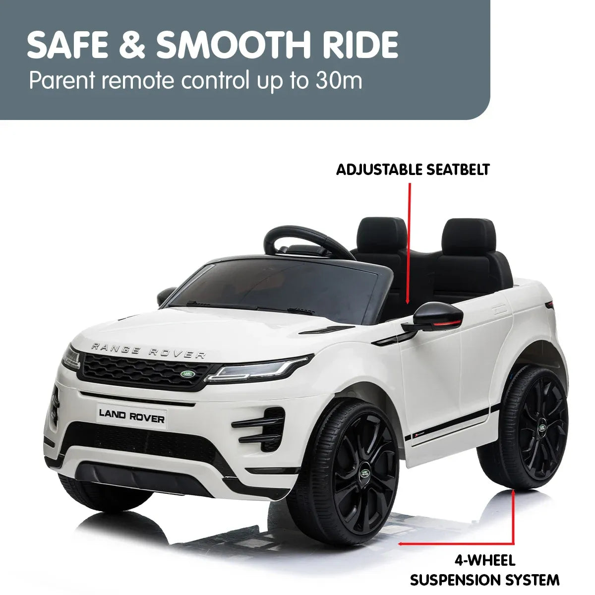 Kahuna Land Rover Licensed Kids Electric Ride On Car Remote Control - White