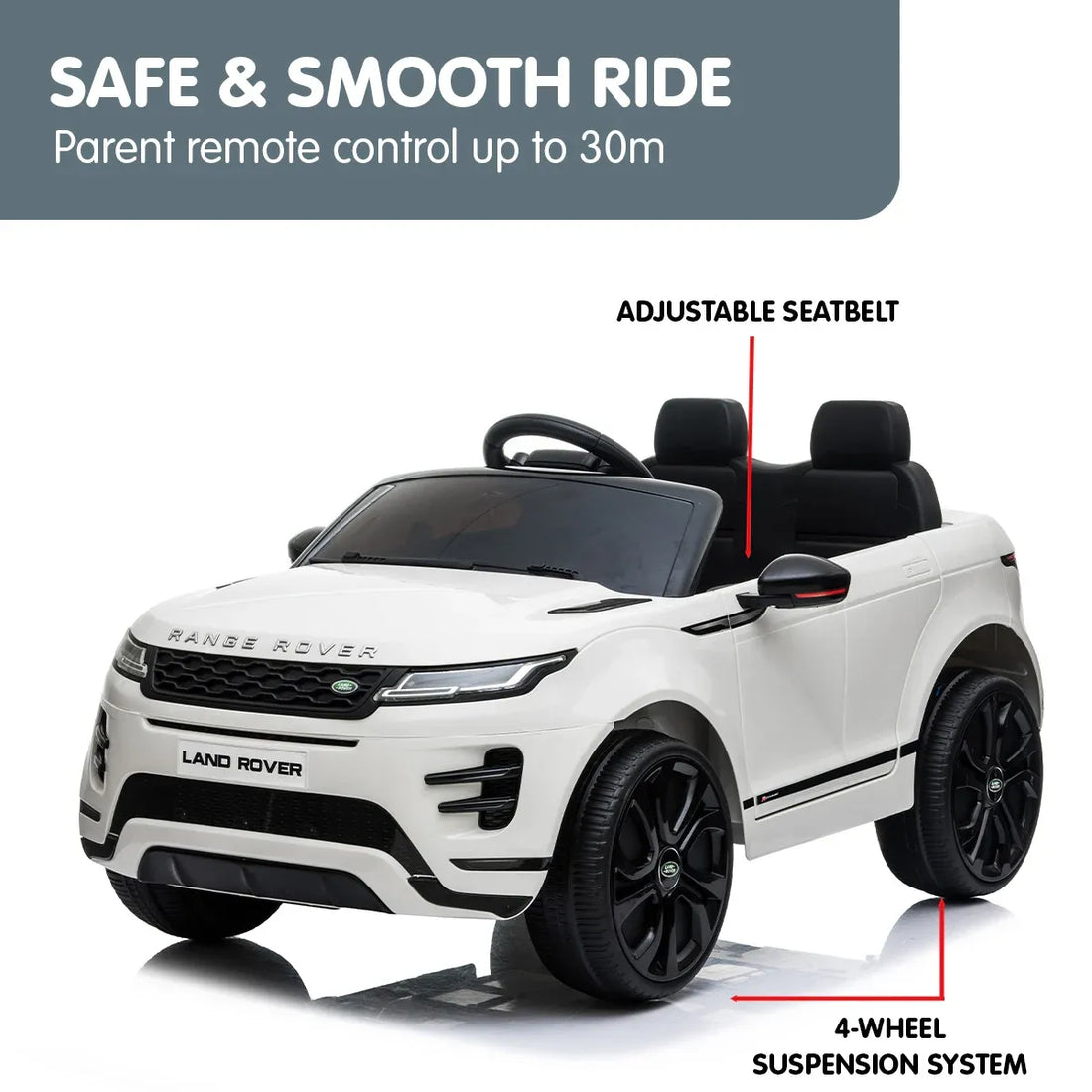 Kahuna Land Rover Licensed Kids Electric Ride On Car Remote Control - White