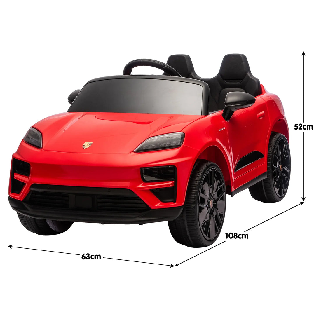 Kahuna Red Porsche Macan Turbo EV Kids Ride On Car 12V Electric Car