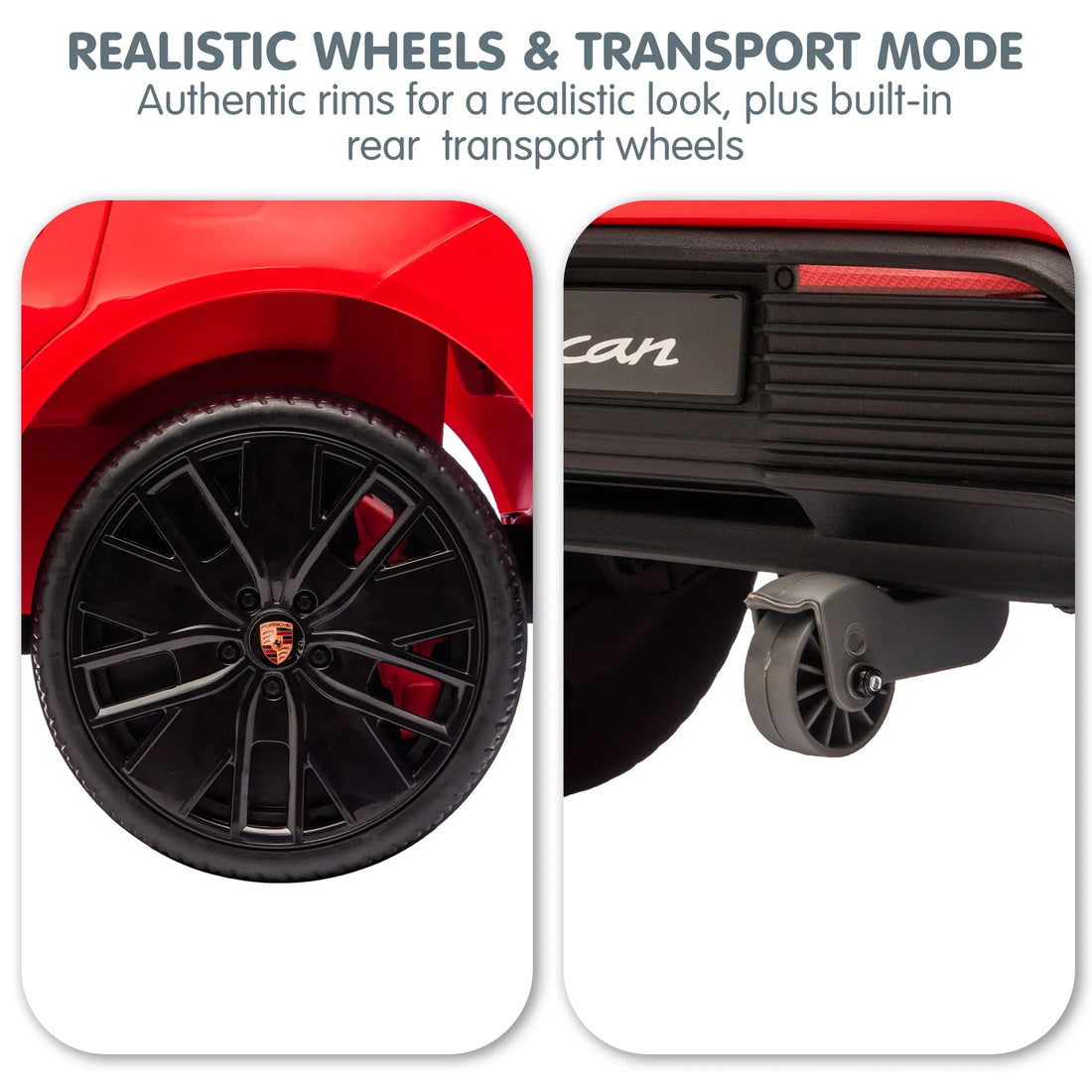 Kahuna Red Porsche Macan Turbo EV Kids Ride On Car 12V Electric Car