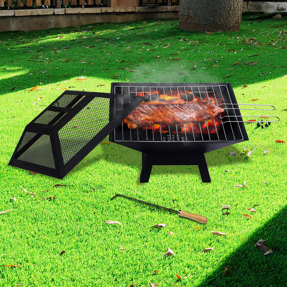 Wallaroo Portable Outdoor Fire Pit for BBQ, Grilling, Cooking, Camping - VogueDecor.au