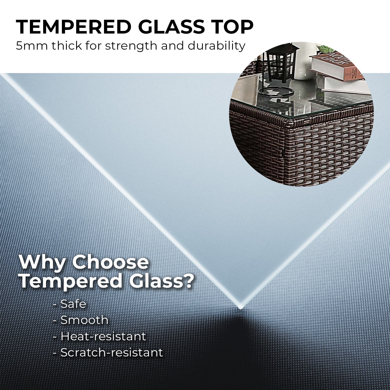 Sarantino 5pc Modular Outdoor Lounge Set PE Rattan - Brown - VogueDecor.au