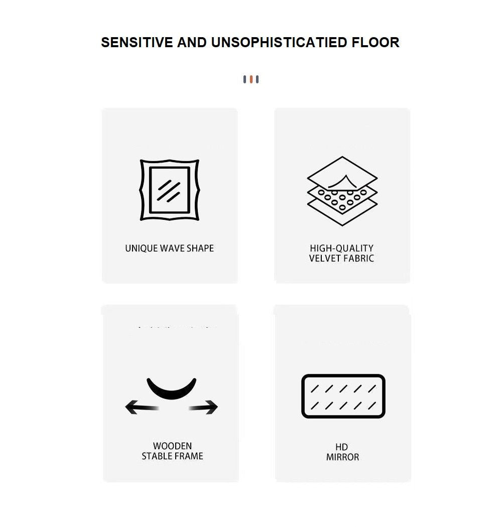 1.7m Standing Maiden Mirror Full Length Aesthetic Full Size Floor Mirror Bedroom Creative Modern Deco Black - VogueDecor.au