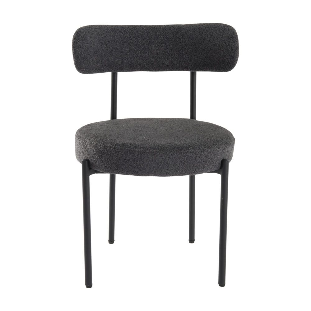 Charcoal Chic Boucle Elsa Dining Chairs - VogueDecor.au