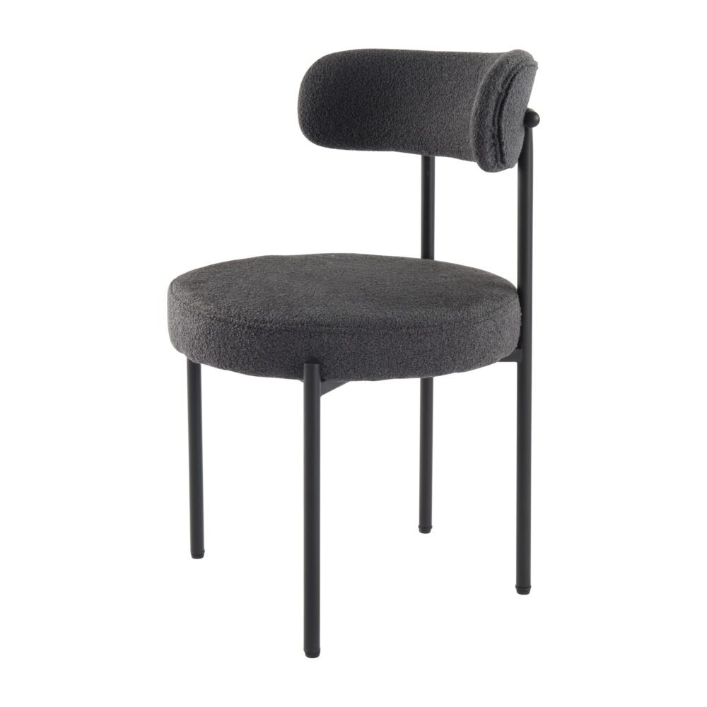 Charcoal Chic Boucle Elsa Dining Chairs - VogueDecor.au