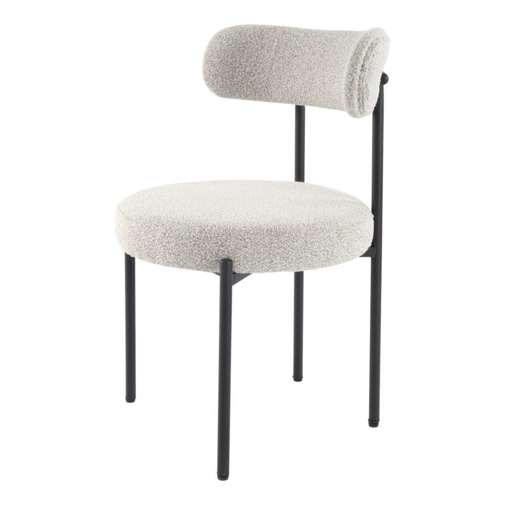 Luxe Boucle Cushioned Elsa Dining Chairs in White Quartz - VogueDecor.au