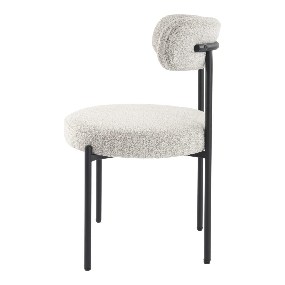 Luxe Boucle Cushioned Elsa Dining Chairs in White Quartz - VogueDecor.au