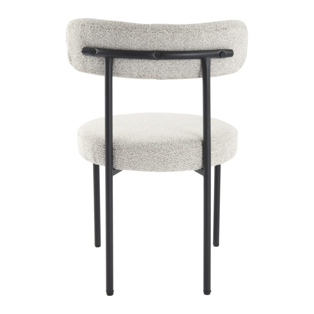 Luxe Boucle Cushioned Elsa Dining Chairs in White Quartz - VogueDecor.au