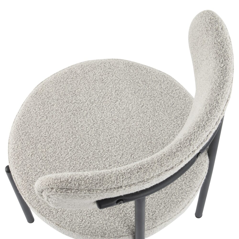 Luxe Boucle Cushioned Elsa Dining Chairs in White Quartz - VogueDecor.au