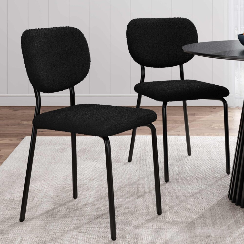Charcoal Charm Armless Dining Chair Duo - VogueDecor.au