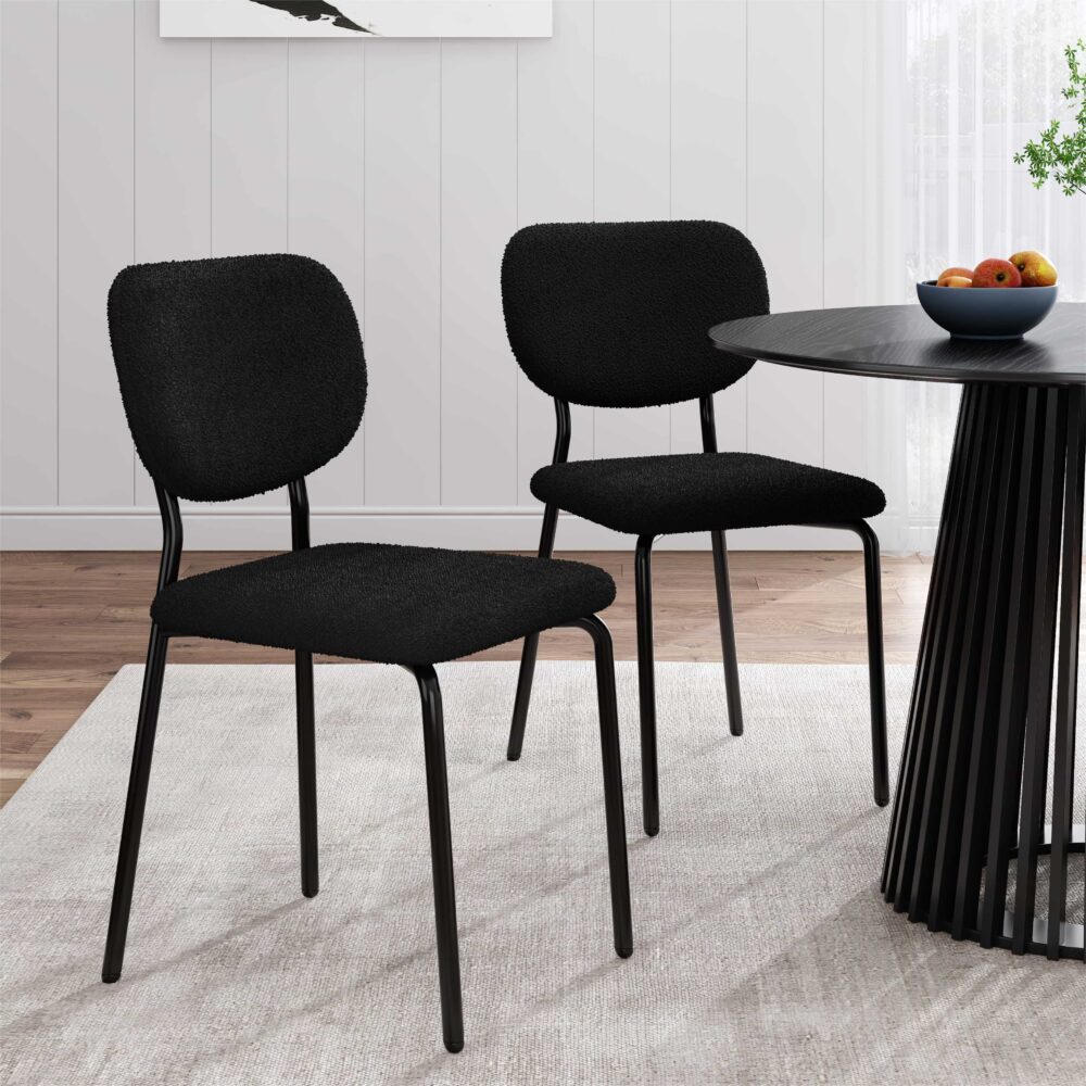 Charcoal Charm Armless Dining Chair Duo - VogueDecor.au