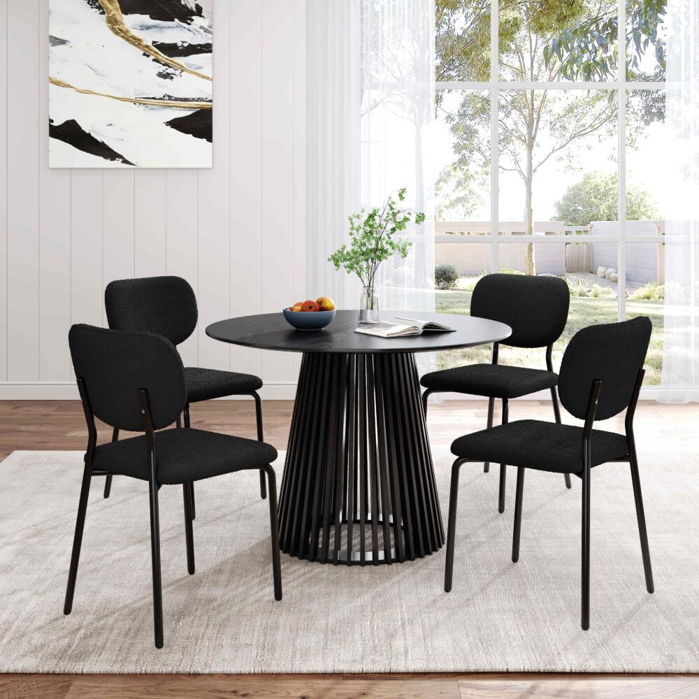 Charcoal Charm Armless Dining Chair Duo - VogueDecor.au