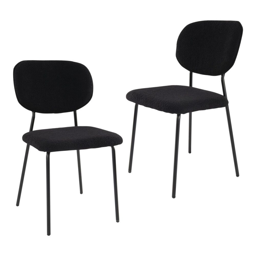 Charcoal Charm Armless Dining Chair Duo - VogueDecor.au
