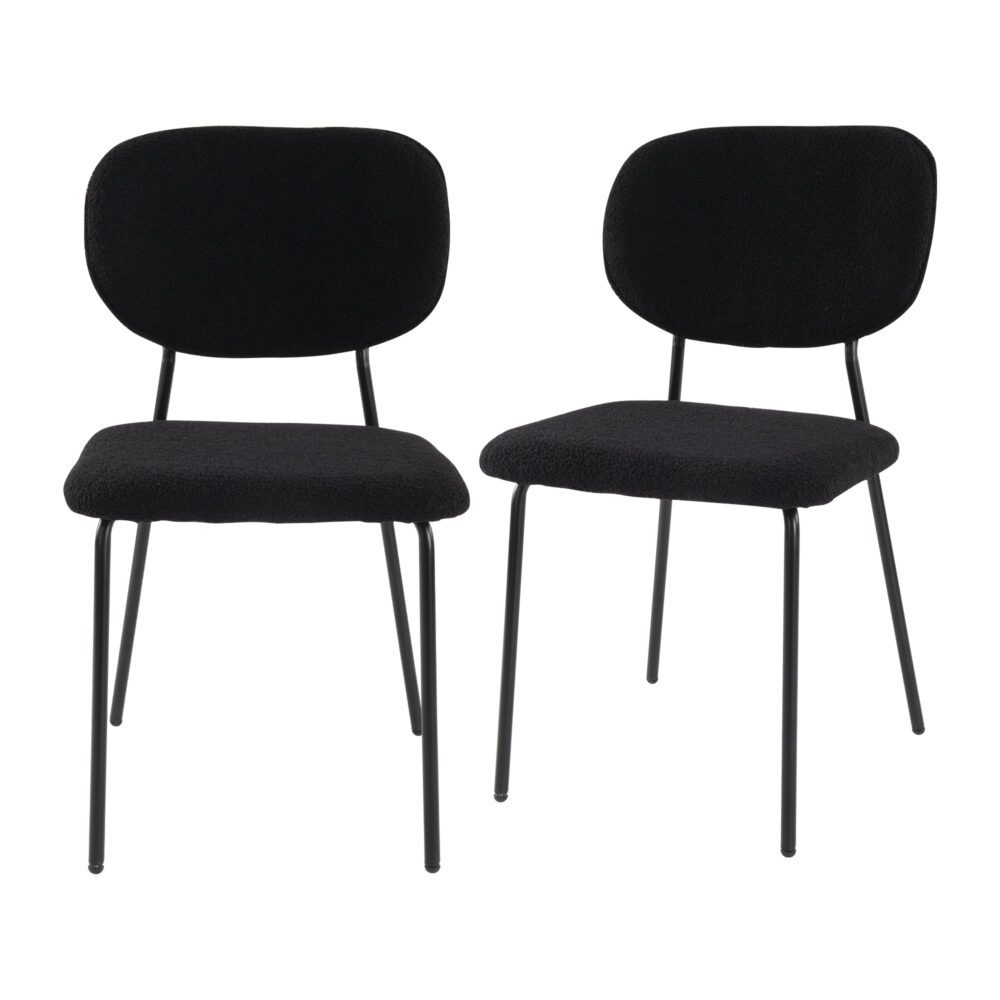 Charcoal Charm Armless Dining Chair Duo - VogueDecor.au
