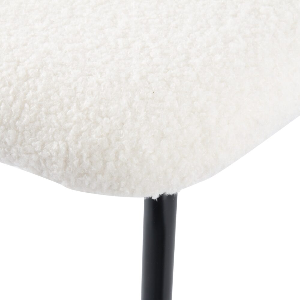 White Whisper Teddy Fabric Dining Duo - VogueDecor.au