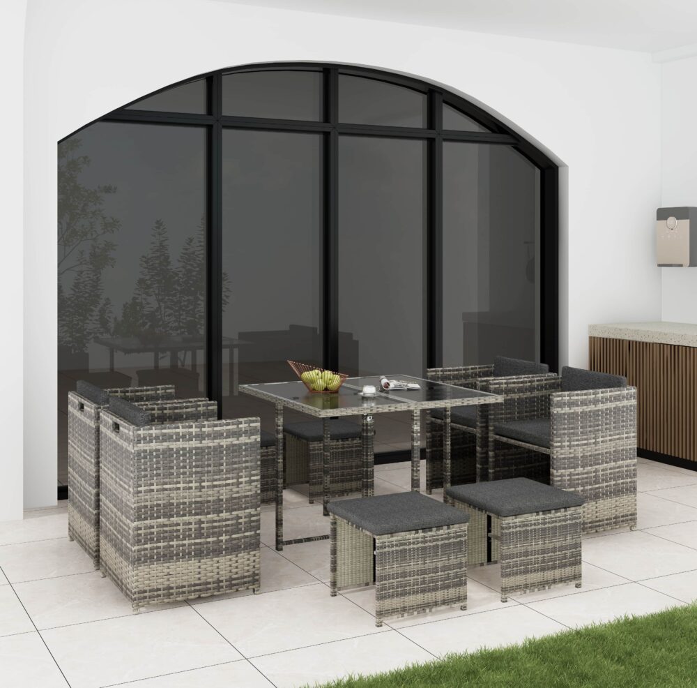 Horrocks 8 Seater Outdoor Dining Set-Grey - VogueDecor.au
