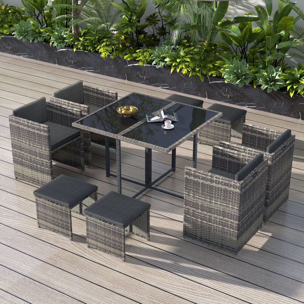 Horrocks 8 Seater Outdoor Dining Set-Grey - VogueDecor.au