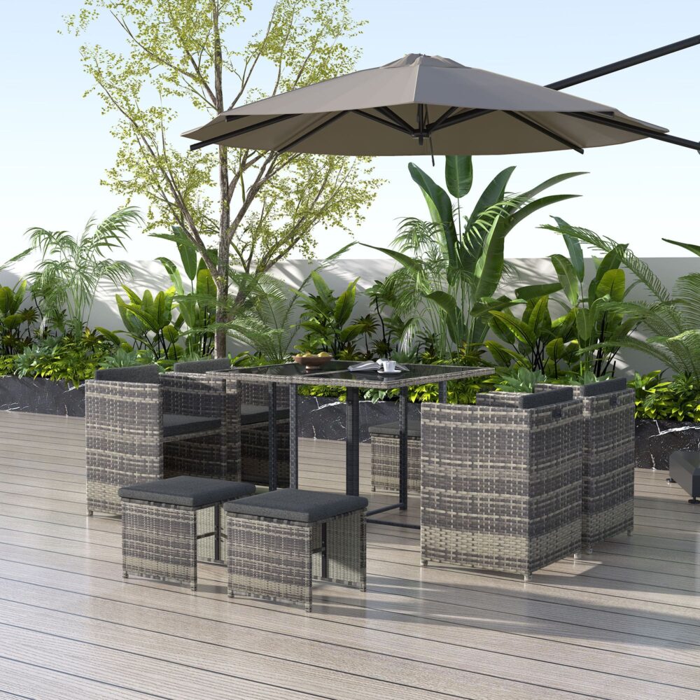 Horrocks 8 Seater Outdoor Dining Set-Grey - VogueDecor.au
