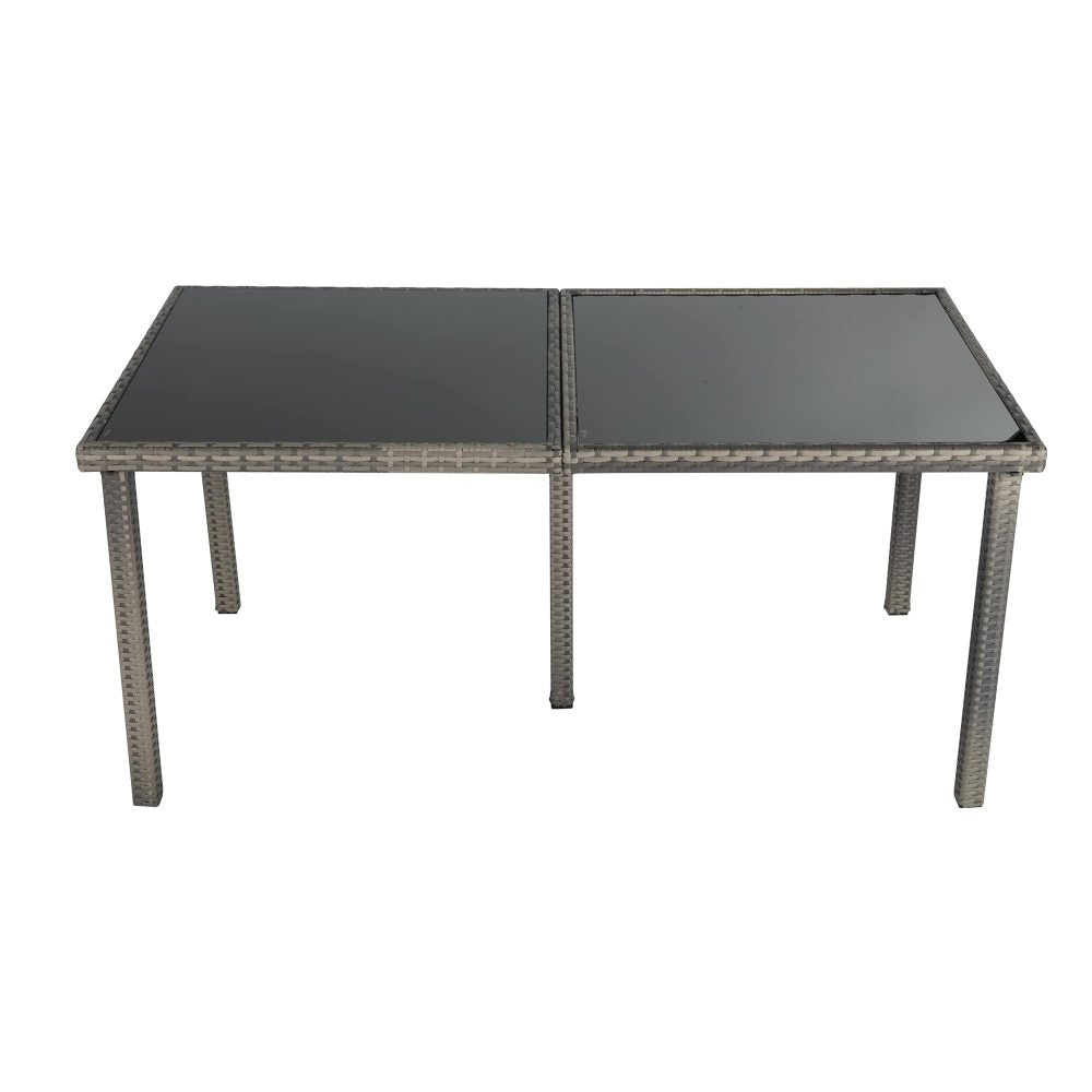 Rural Style Outdoor Grey Wicker 6 Seater Dining Set - VogueDecor.au