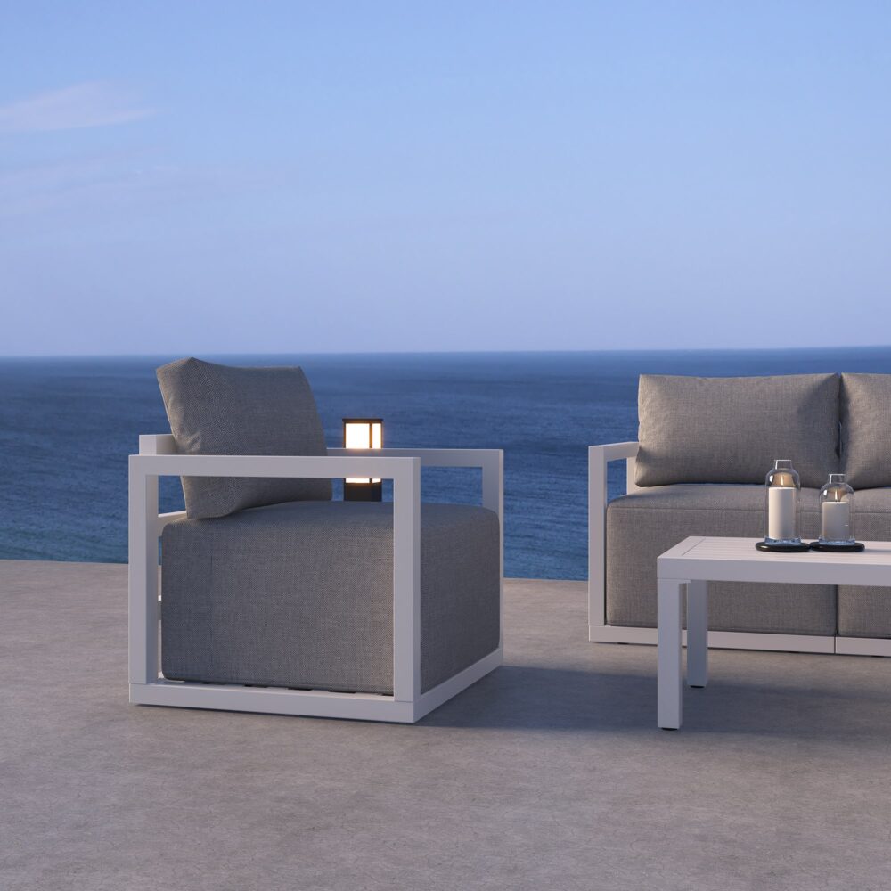 Alfresco Serenity Outdoor Lounge Set – White - VogueDecor.au