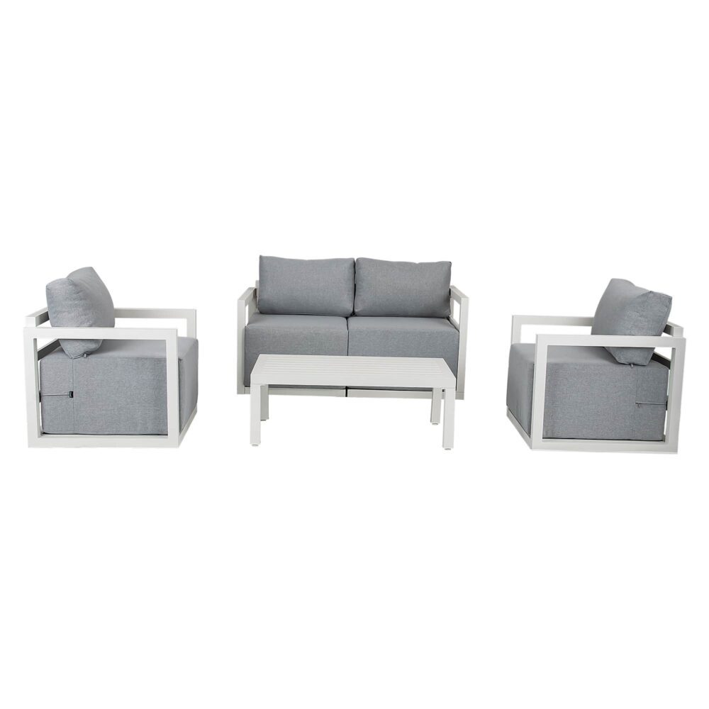 Alfresco Serenity Outdoor Lounge Set – White - VogueDecor.au