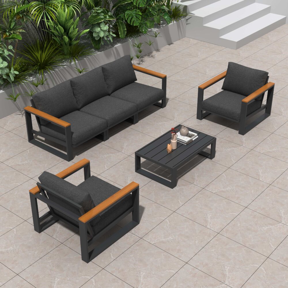 5 Seater Grandeur Lounge Suite – Charcoal Grey