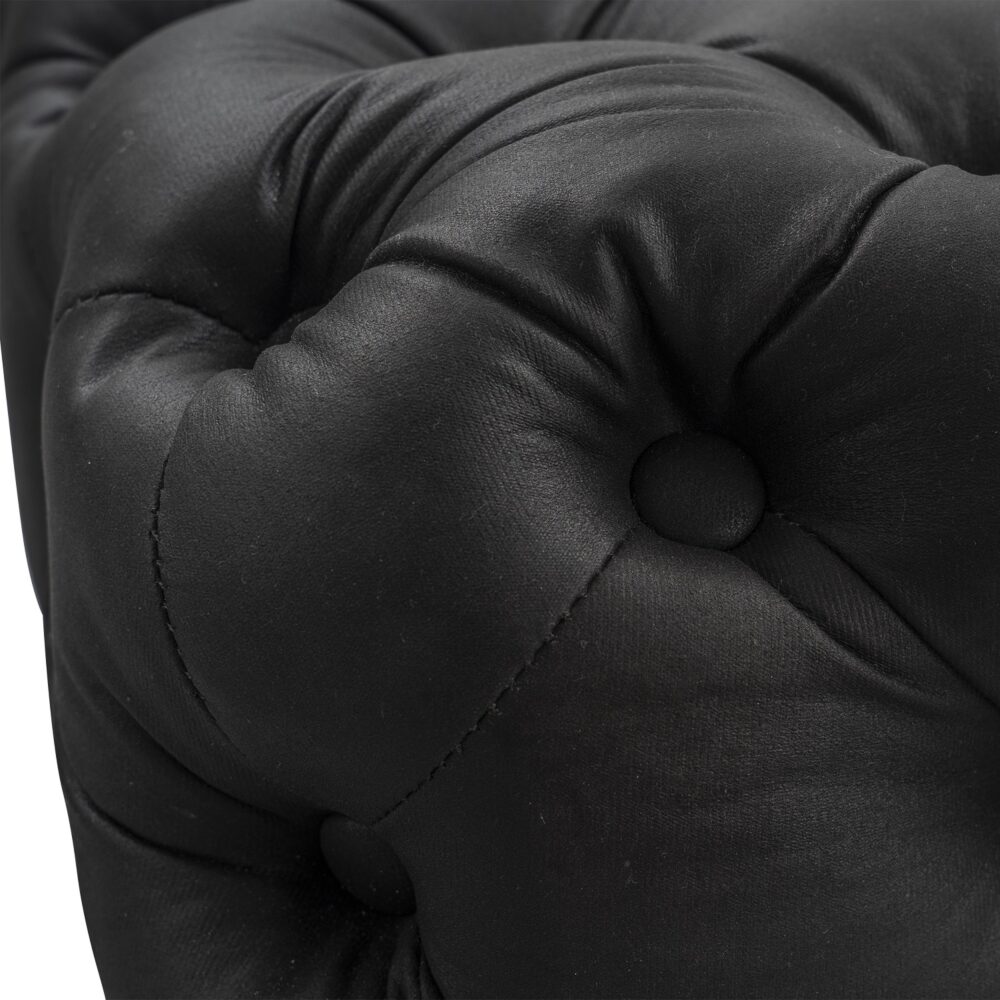 Black Leathaire Ottoman-Rectangular - VogueDecor.au