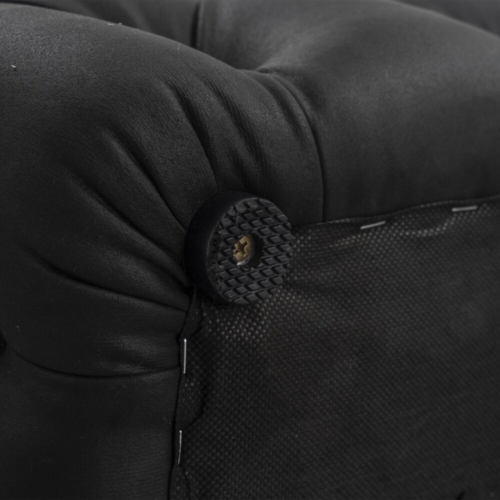 Black Leathaire Ottoman-Rectangular - VogueDecor.au