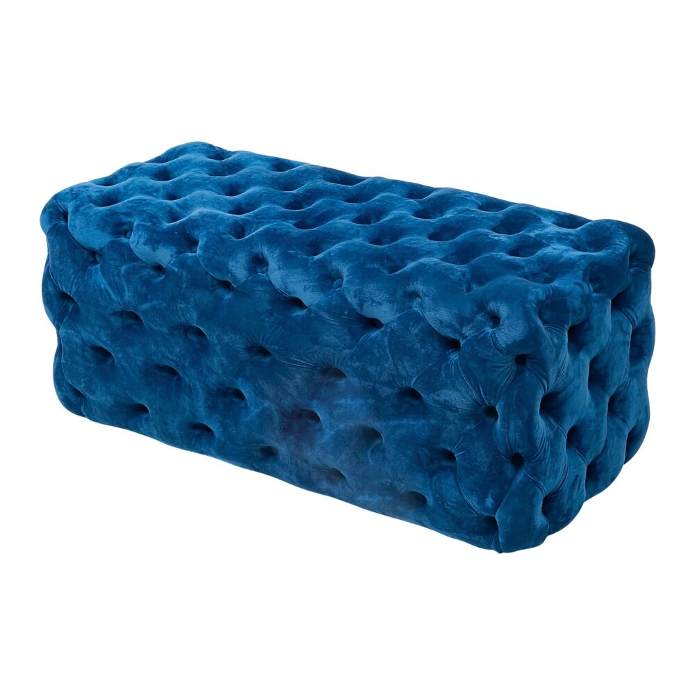 Elsa Navy Blue Velvet Ottoman-Rectangular - VogueDecor.au
