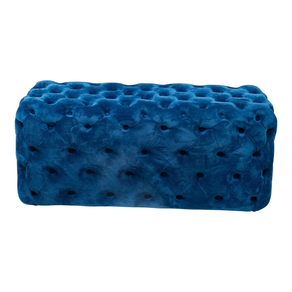 Elsa Navy Blue Velvet Ottoman-Rectangular - VogueDecor.au