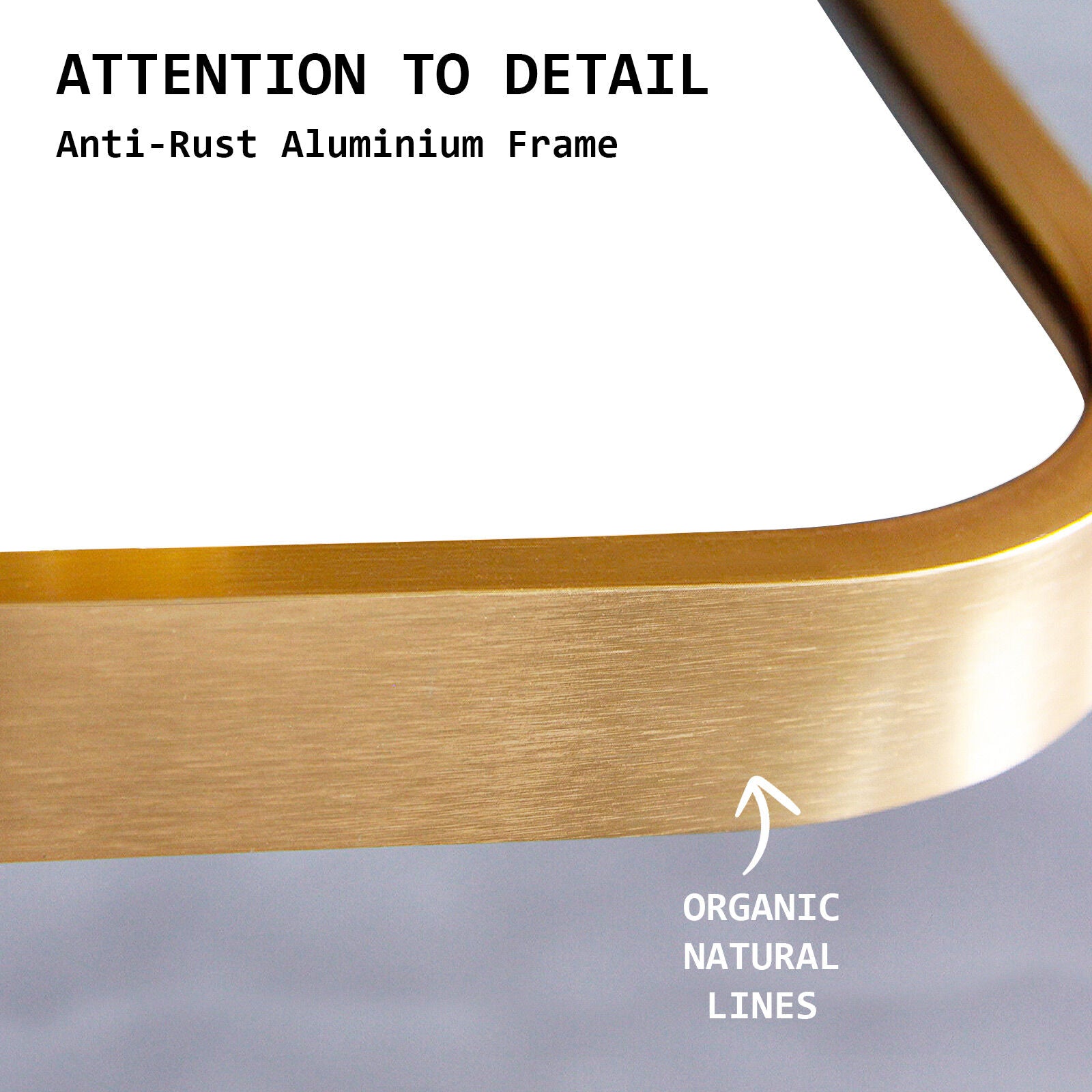 Wall Arch Mirror Arc Aluminum Frame Bathroom 50x100cm GOLD - VogueDecor.au