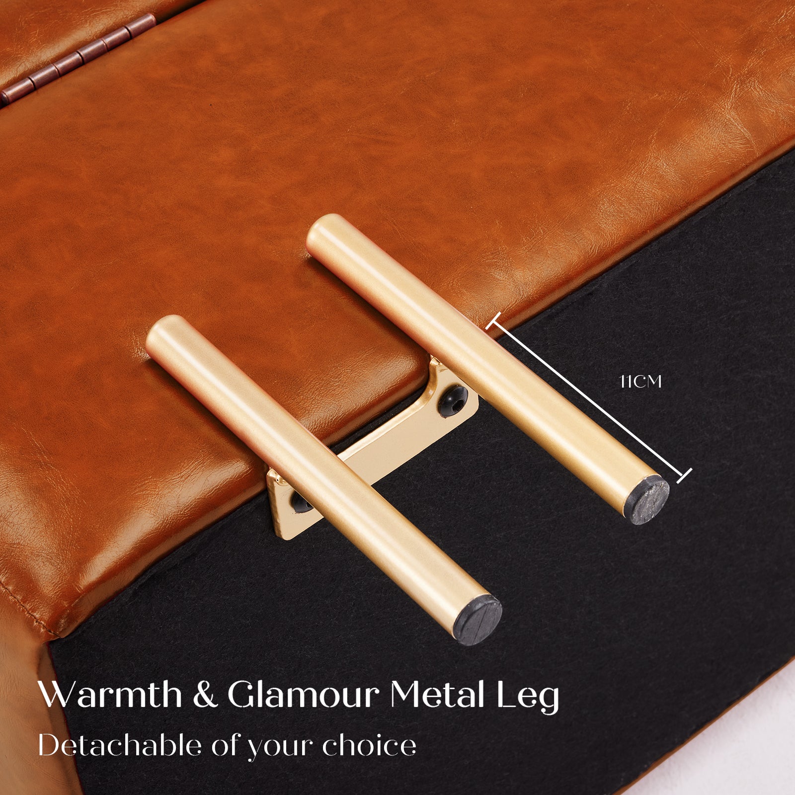 Storage Ottoman Stool Bench Seat 97cm PU Leather BROWN - VogueDecor.au