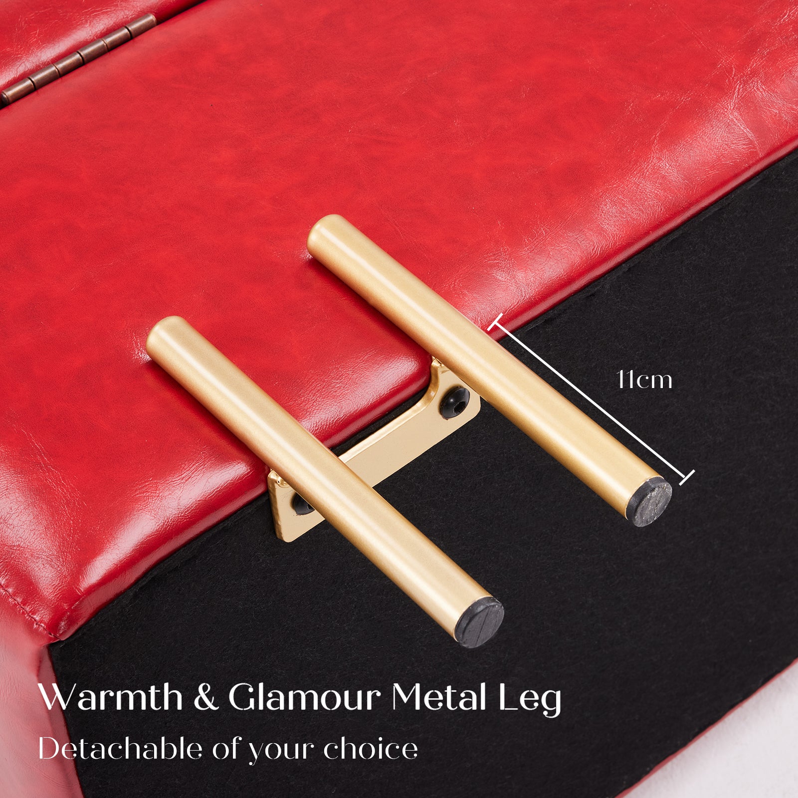 Storage Ottoman Stool Bench Seat 97cm PU Leather RED - VogueDecor.au