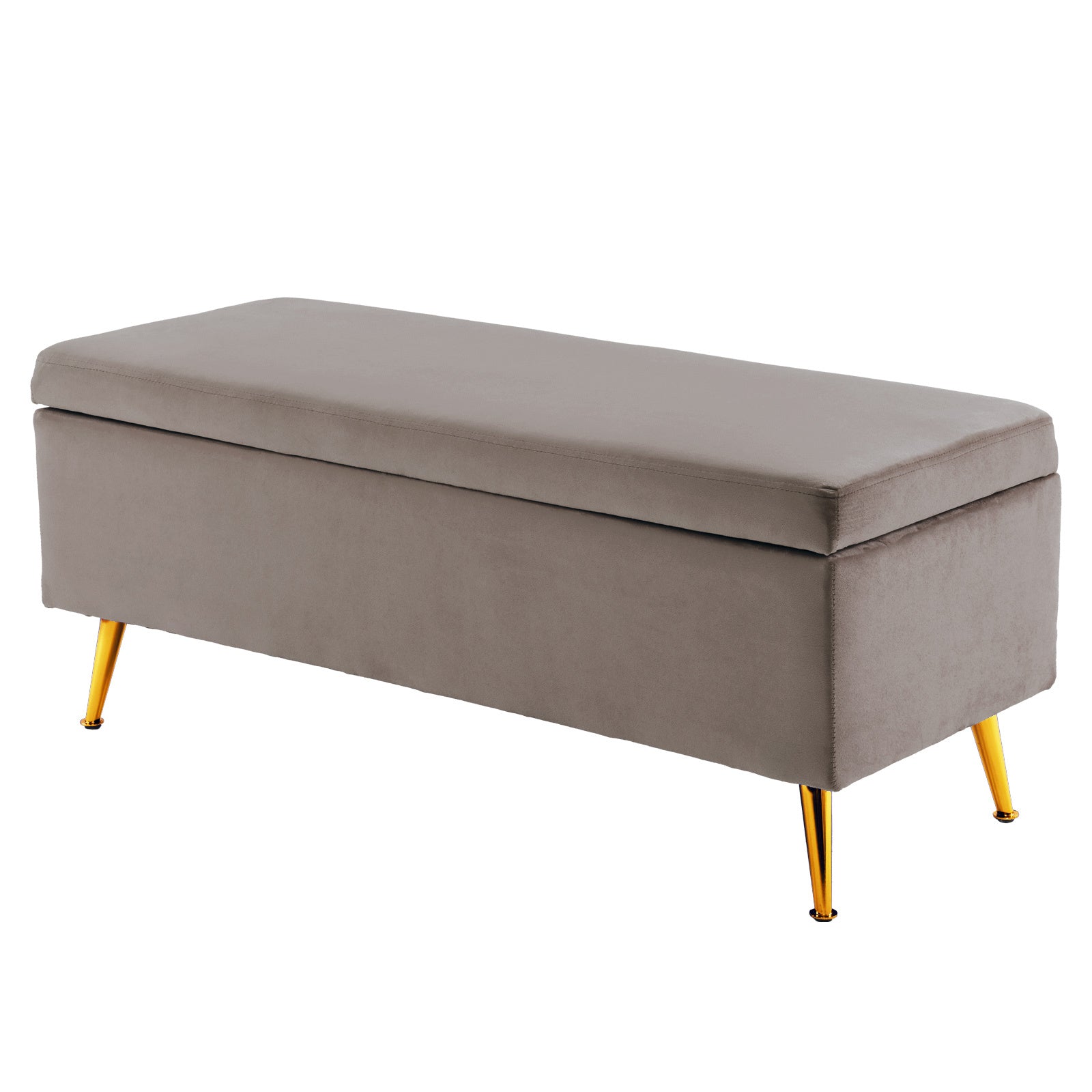Storage Ottoman Stool Bench Seat 110cm Velvet GREY - VogueDecor.au