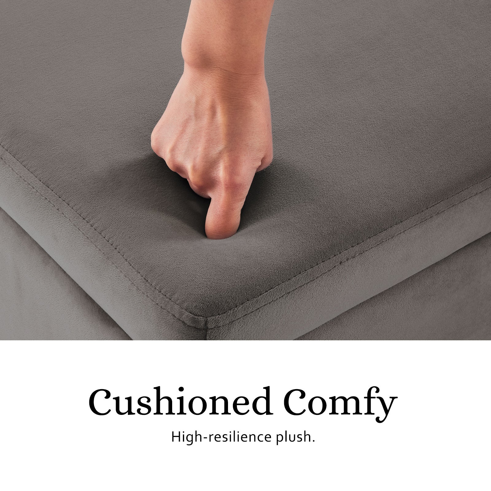 Storage Ottoman Stool Bench Seat 110cm Velvet GREY - VogueDecor.au