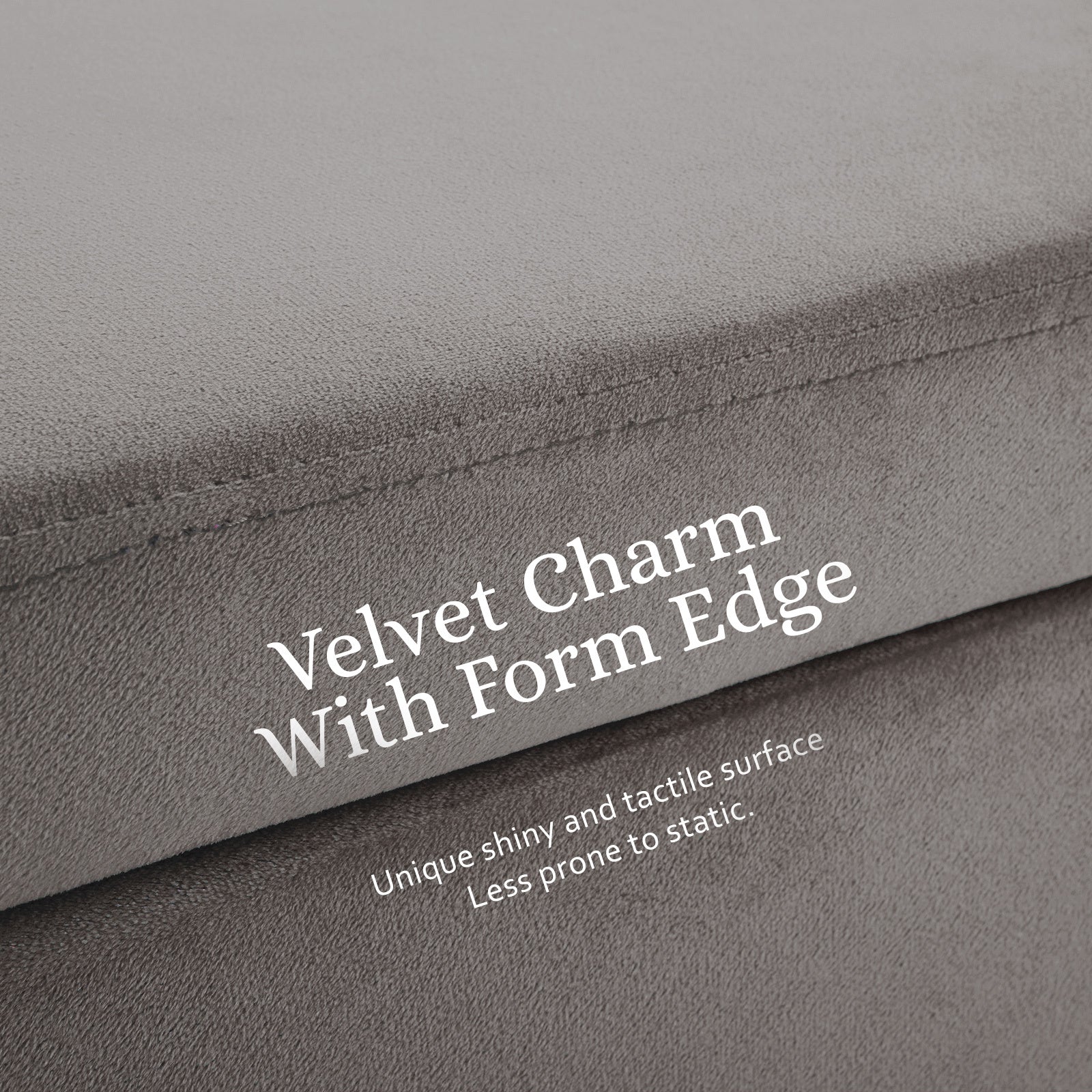 Storage Ottoman Stool Bench Seat 110cm Velvet GREY - VogueDecor.au