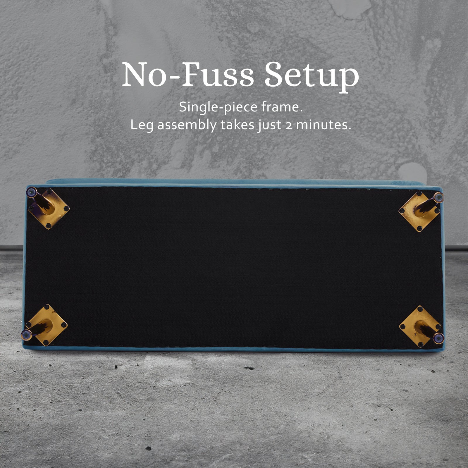 Storage Ottoman Stool Bench Seat 110cm Velvet OCEAN BLUE - VogueDecor.au