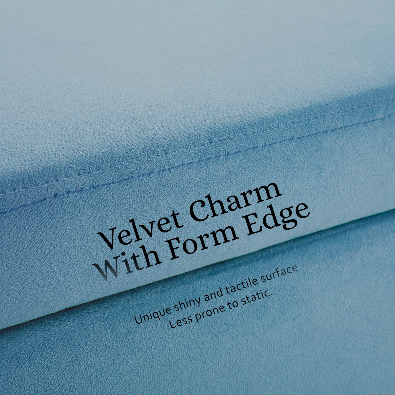 Storage Ottoman Stool Bench Seat 110cm Velvet OCEAN BLUE - VogueDecor.au