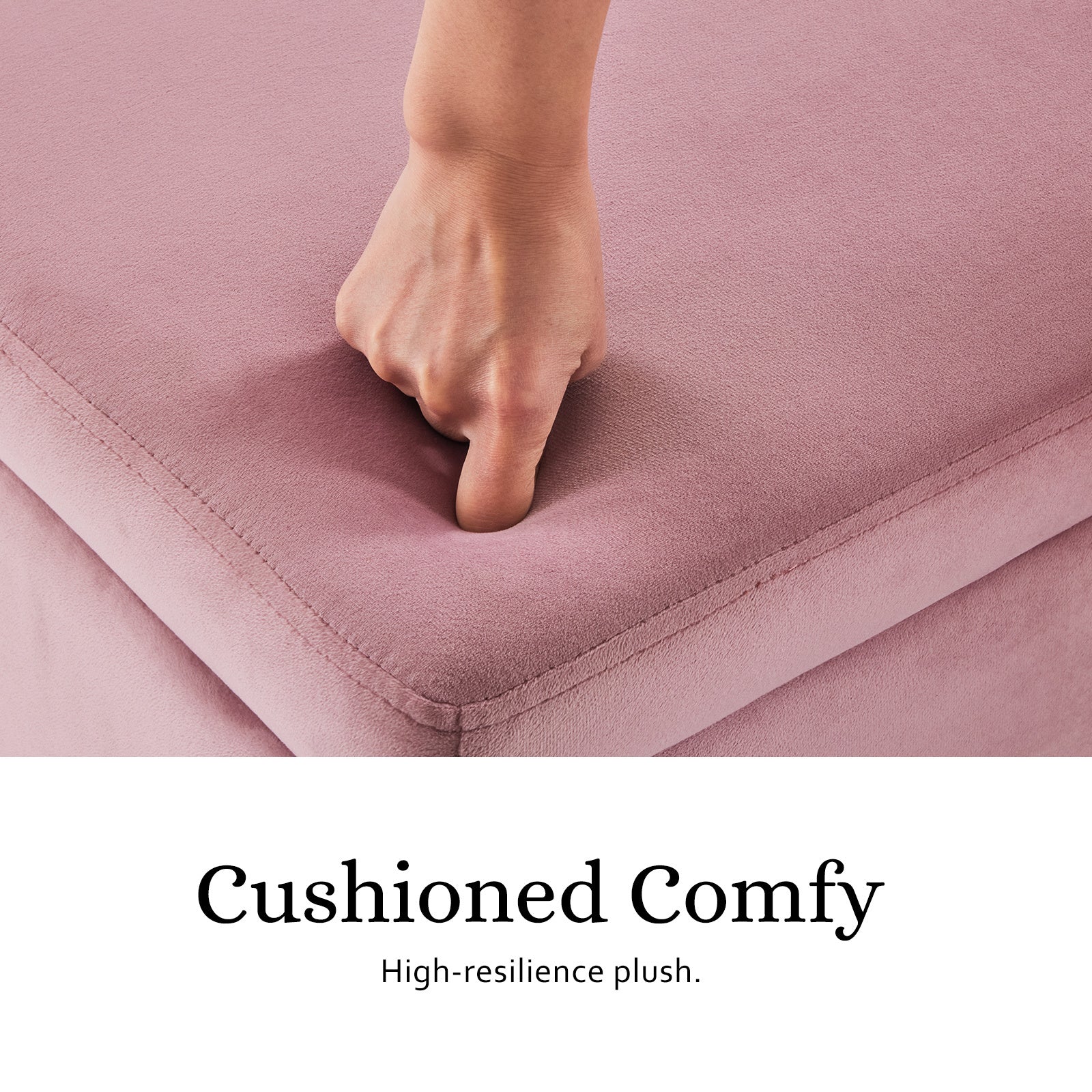 Storage Ottoman Stool Bench Seat 110cm Velvet PINK - VogueDecor.au