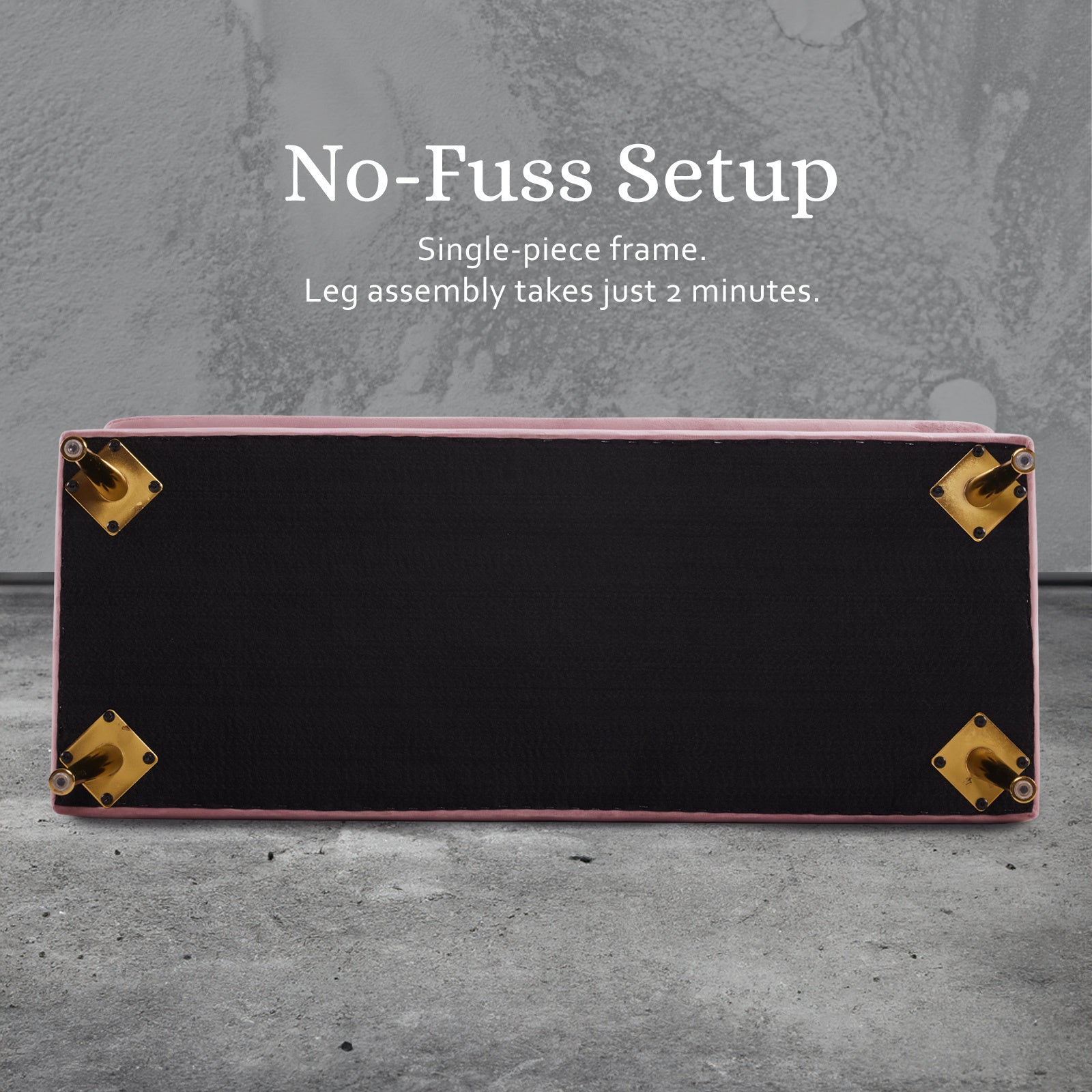 Storage Ottoman Stool Bench Seat 110cm Velvet PINK - VogueDecor.au