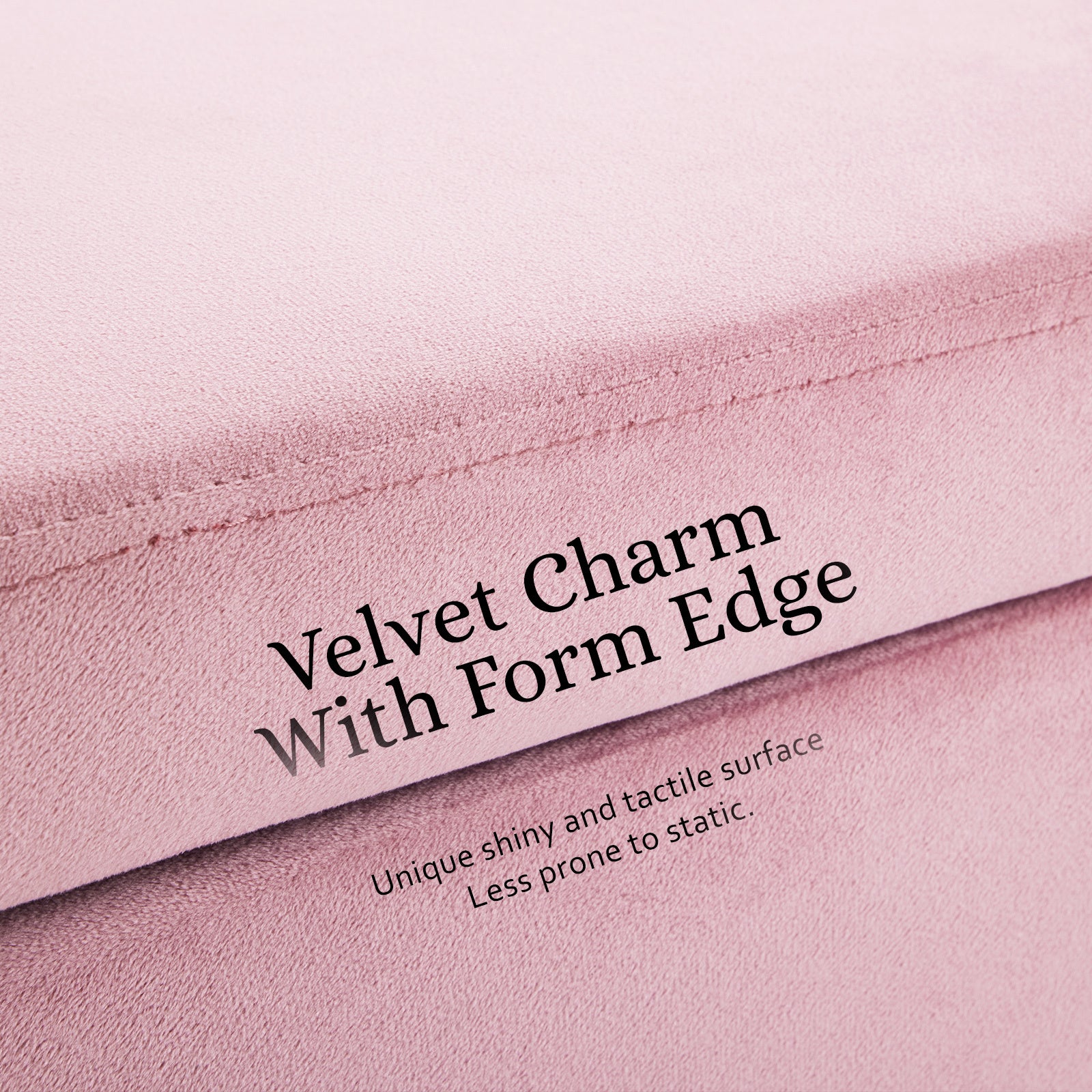 Storage Ottoman Stool Bench Seat 110cm Velvet PINK - VogueDecor.au