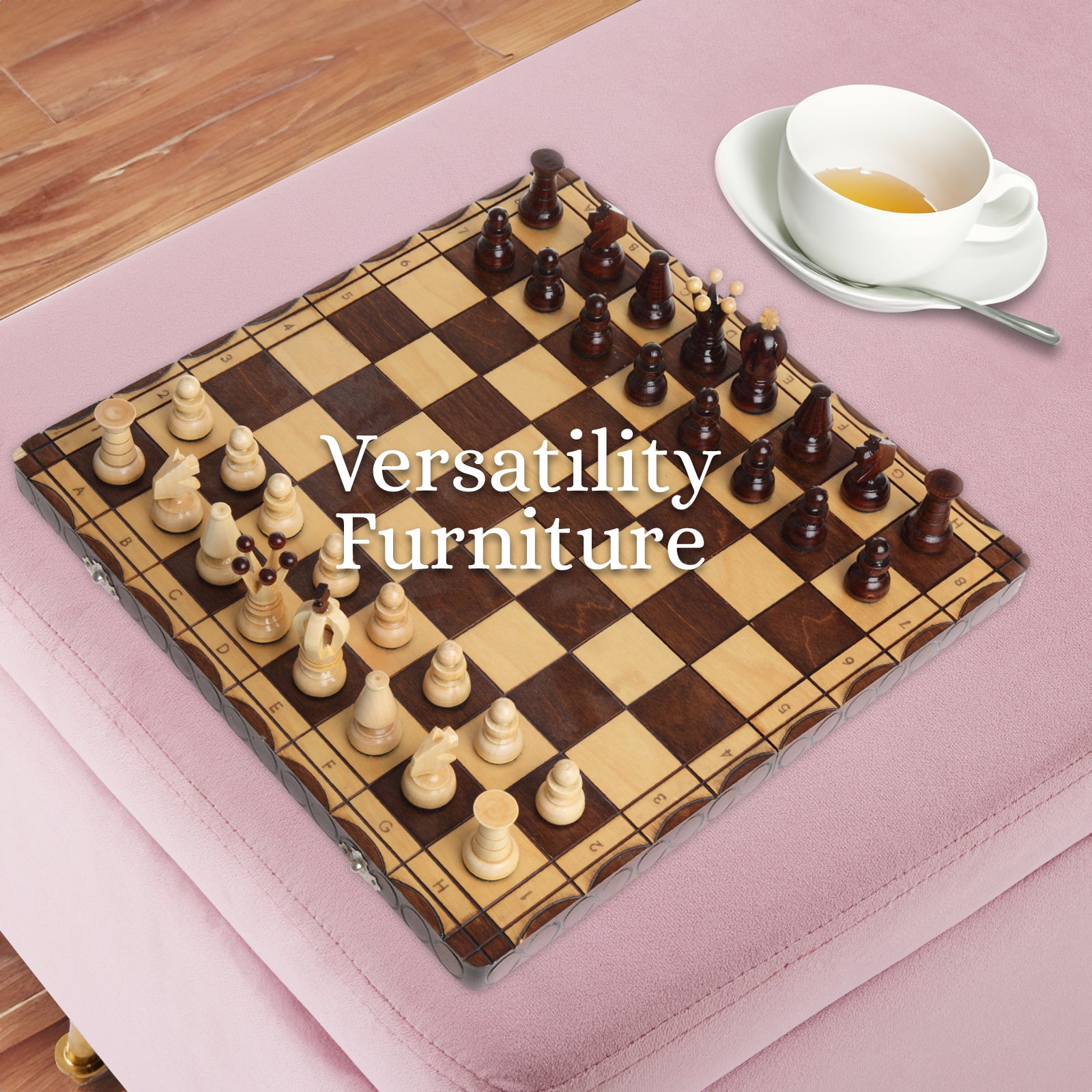 Storage Ottoman Stool Bench Seat 110cm Velvet PINK - VogueDecor.au