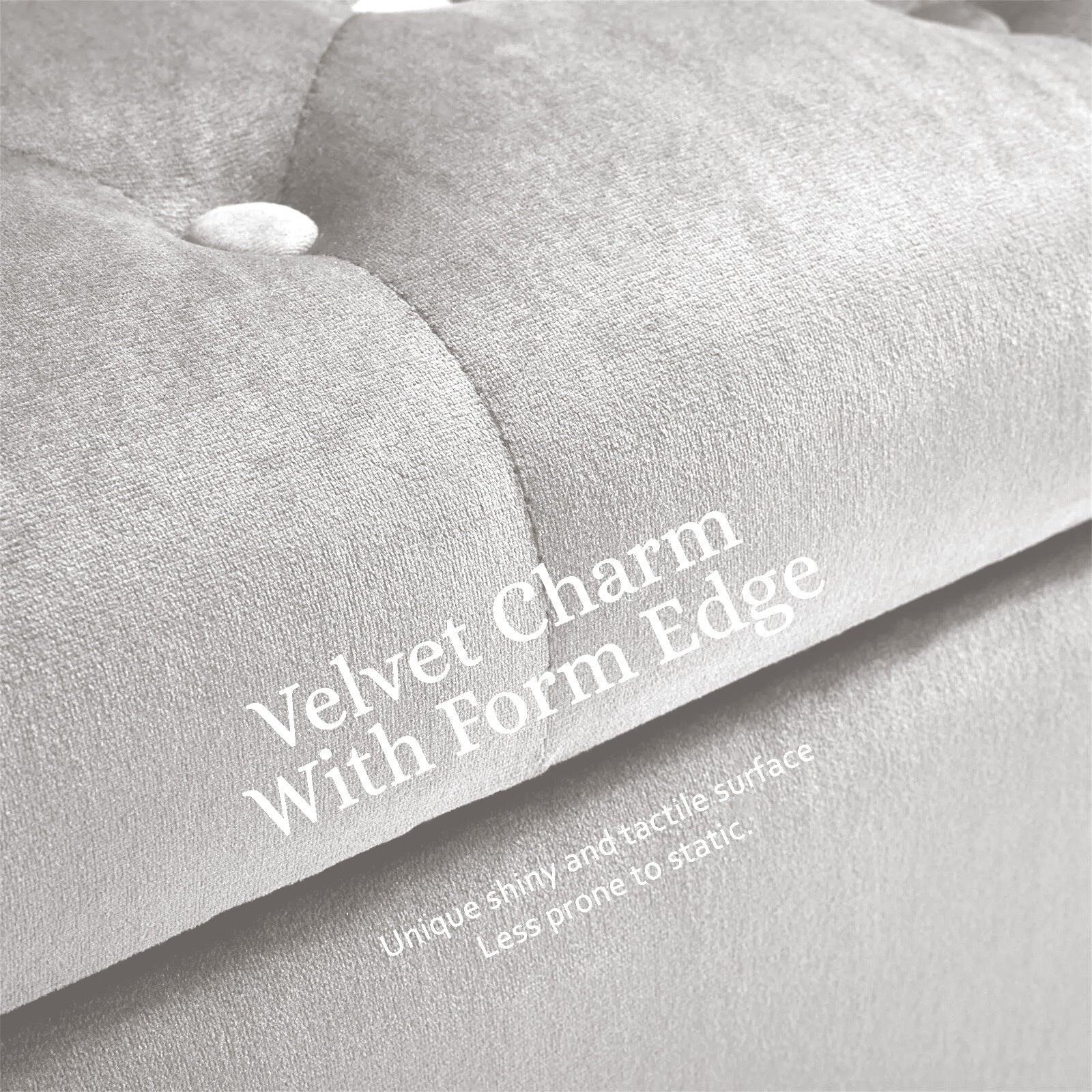 Storage Ottoman Stool Arm Bench Seat 132cm Velvet BEIGE - VogueDecor.au