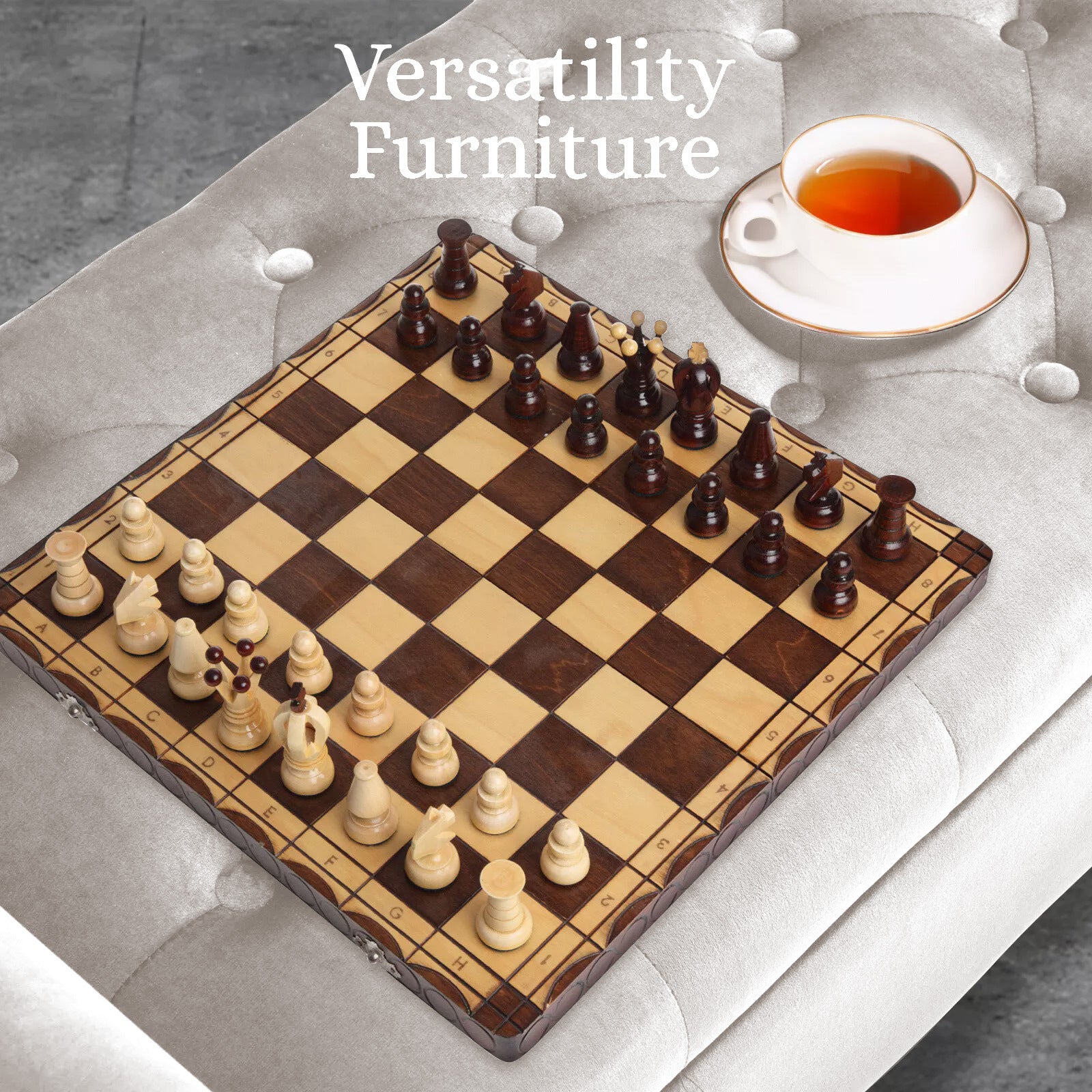 Storage Ottoman Stool Arm Bench Seat 132cm Velvet BEIGE - VogueDecor.au