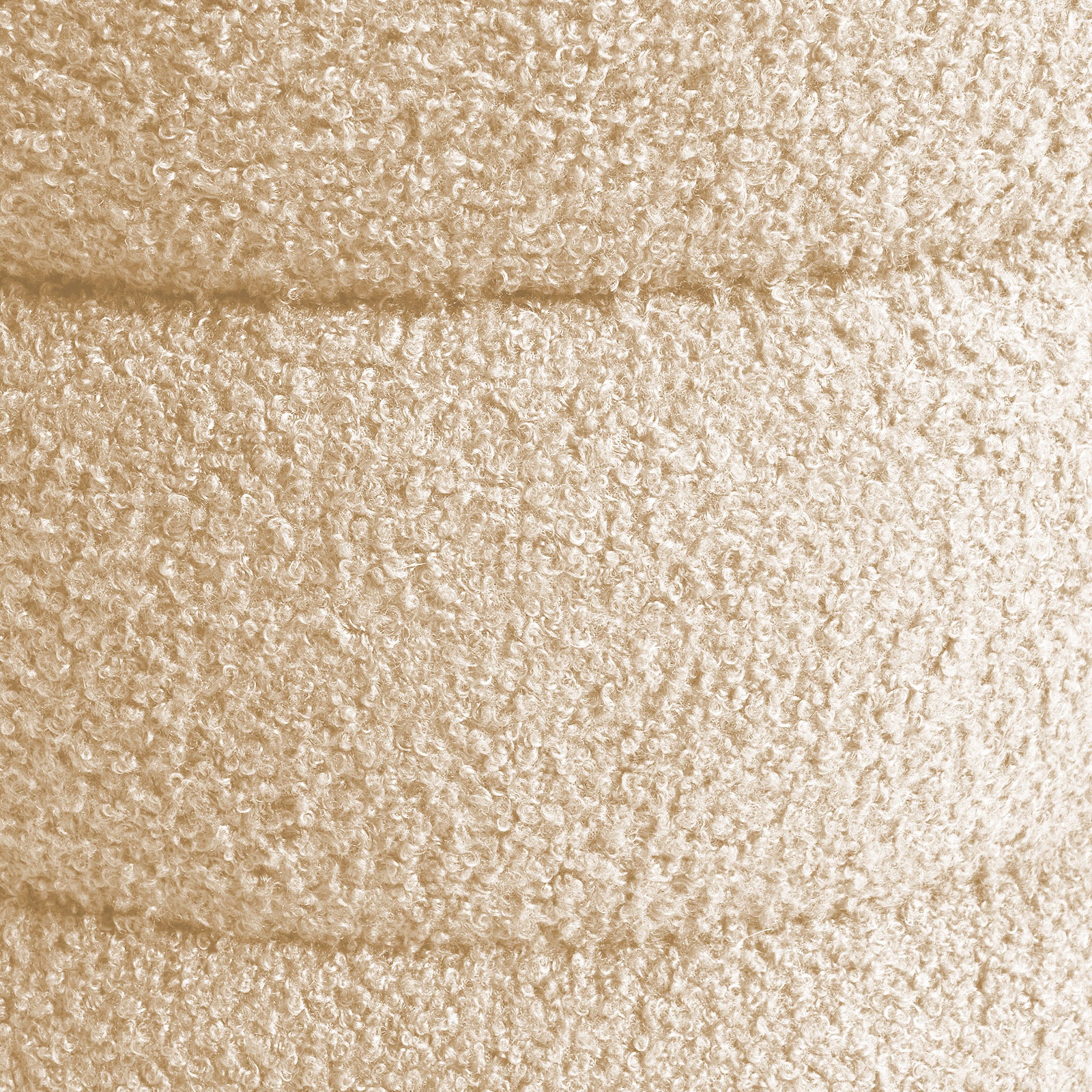 Round Stacked Ottoman Stool Teddy Fleece Fabric Foot Rest 38cm BEIGE - VogueDecor.au