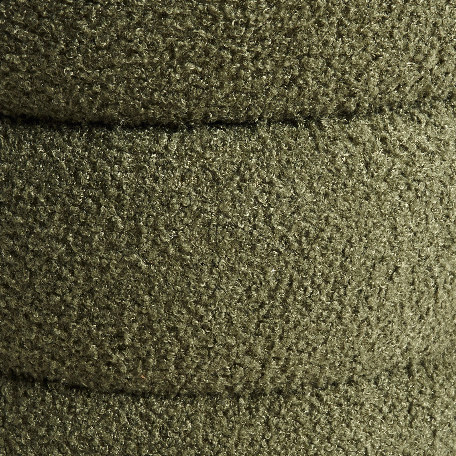 Round Stacked Ottoman Stool Teddy Fleece Fabric Foot Rest 38cm GREEN - VogueDecor.au