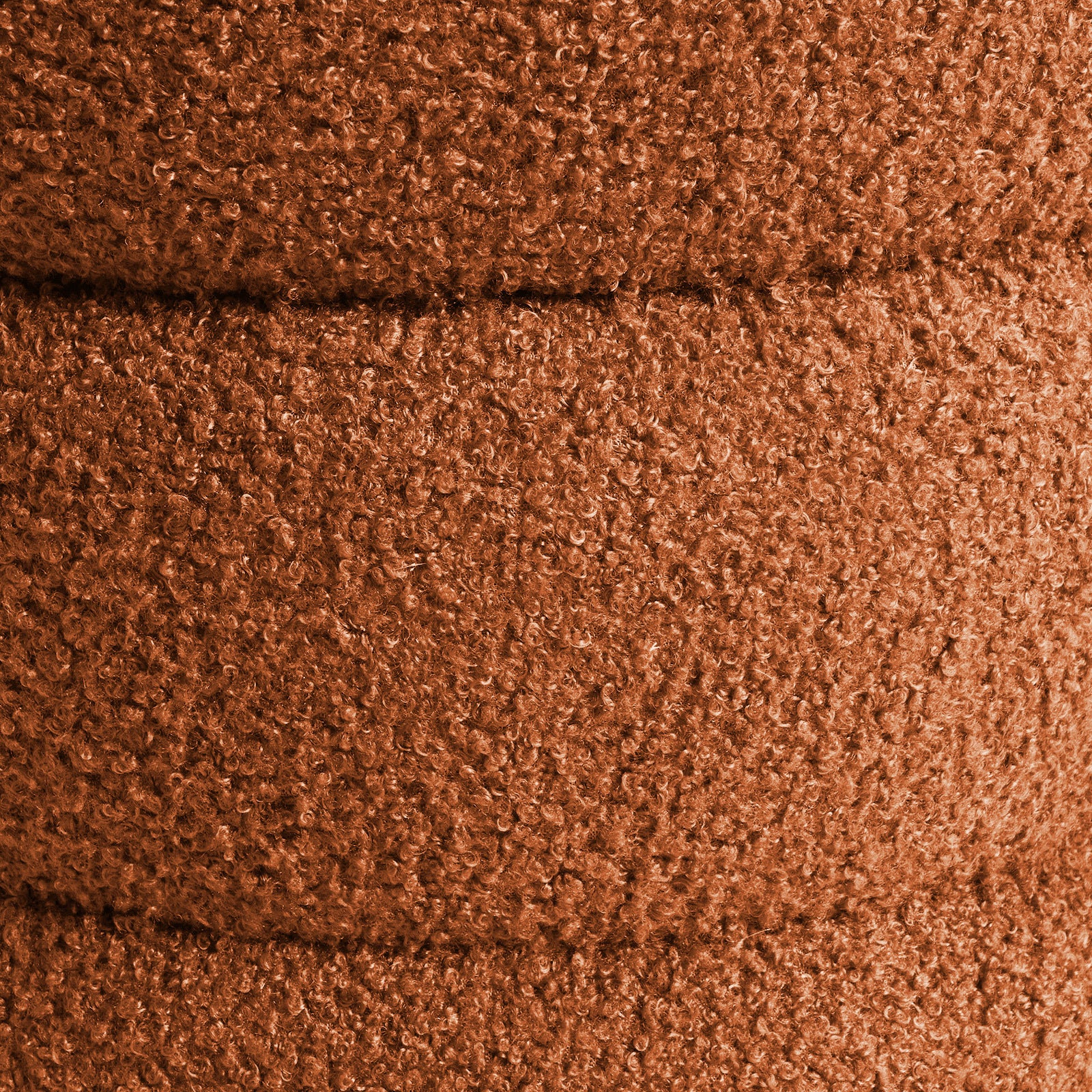 Round Stacked Ottoman Stool Teddy Fleece Fabric Foot Rest 38cm ORANGE - VogueDecor.au