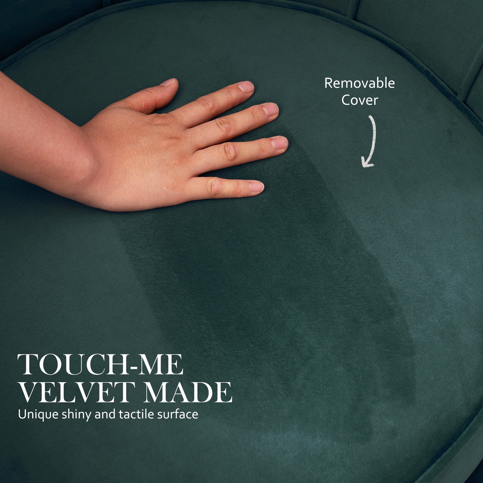 Armchair Lounge Chair Accent Velvet Shell Scallop + Ottoman Footstool Round GREEN - VogueDecor.au