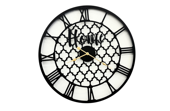 Quatrefoil 80cm Wall Clock -Black - VogueDecor.au